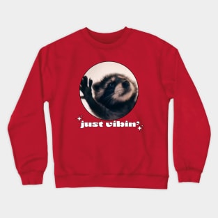 Dancing Raccoon Pedro Vintage Just Vibing lover  Meme Crewneck Sweatshirt